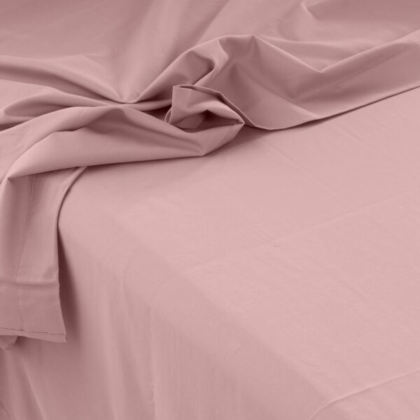 Organic Washed Cotton Flat Sheet - Blush