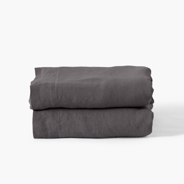 Flatsheet in Washed Linen Songe Charcoal