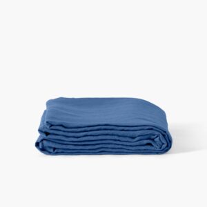 Flatsheet in Washed Linen Songe China Blue