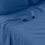 Flatsheet in Washed Linen Songe China Blue