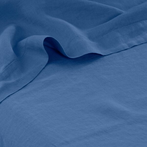 Flatsheet in Washed Linen Songe China Blue