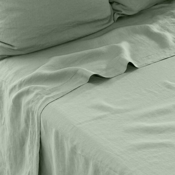 Flatsheet in Washed Linen Songe Eucalyptus