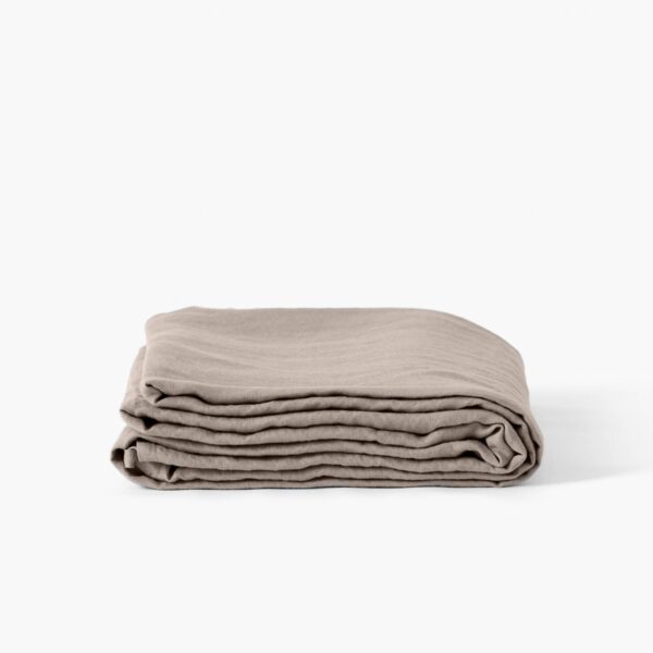 Flatsheet in Washed Linen Songe Beige Grey