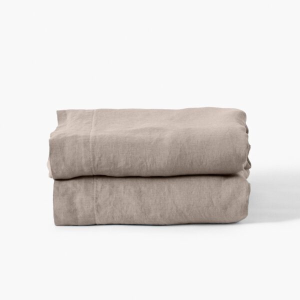 Flatsheet in Washed Linen Songe Beige Grey