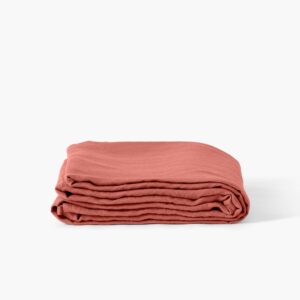 Flatsheet in Washed Linen Songe Terracotta