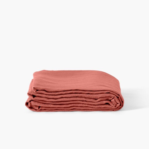 Flatsheet in Washed Linen Songe Terracotta