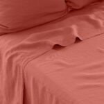 Flatsheet in Washed Linen Songe Terracotta