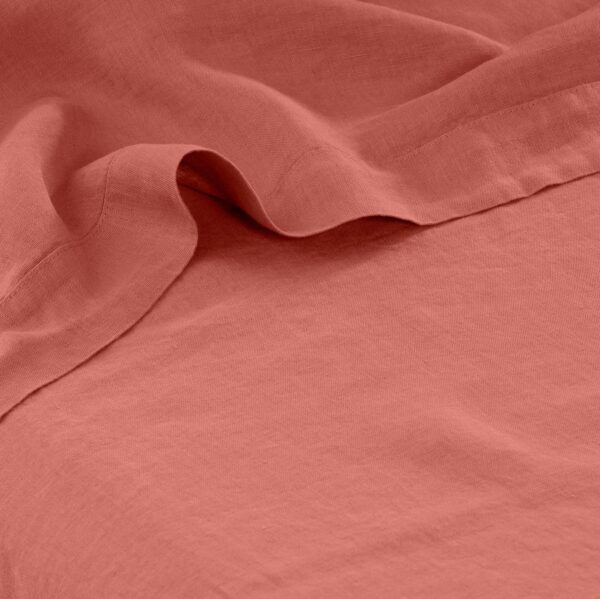Flatsheet in Washed Linen Songe Terracotta
