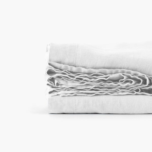 Flatsheet in Washed Linen Songe White
