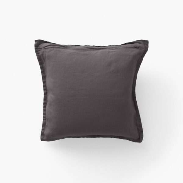 Washed linen cushion cover Songe charbon