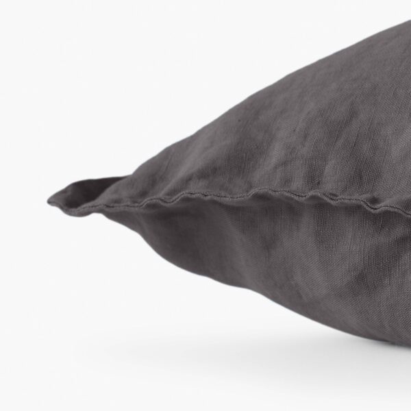 Washed linen cushion cover Songe charbon