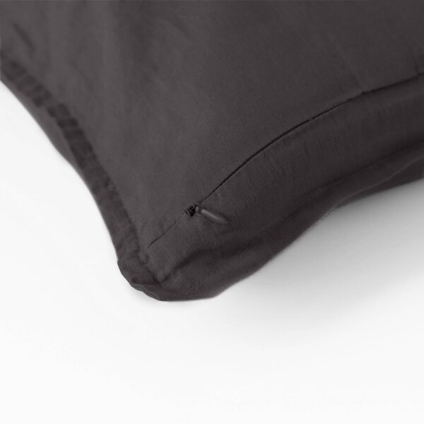 Washed linen cushion cover Songe charbon