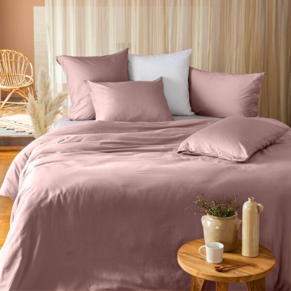 Organic Cotton Sateen Duvet Cover Blush