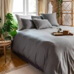 Organic Cotton Sateen Duvet Cover Pebble