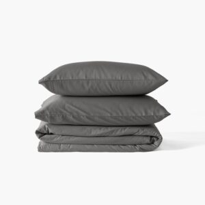 Organic Cotton Sateen Duvet Cover Pebble