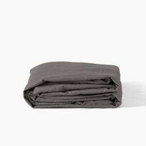 Quartz Organic Washed Cotton Fitted Sheet - Pebble