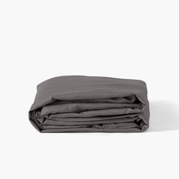 Quartz Organic Washed Cotton Fitted Sheet - Pebble