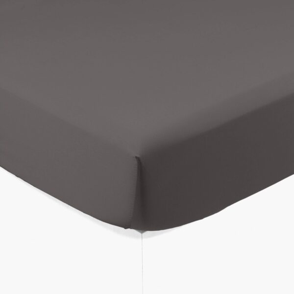 Quartz Organic Washed Cotton Fitted Sheet - Pebble