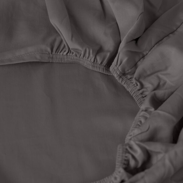 Quartz Organic Washed Cotton Fitted Sheet - Pebble