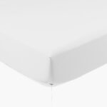 Organic Washed Cotton Fitted Sheet - White