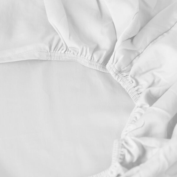 Organic Washed Cotton Fitted Sheet - White